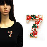 Fashion No.7 Clover Crystal Brooch #YM2230 - Multiple Colors (PC)