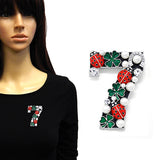 Fashion No.7 Clover Crystal Brooch #YM2230 - Multiple Colors (PC)