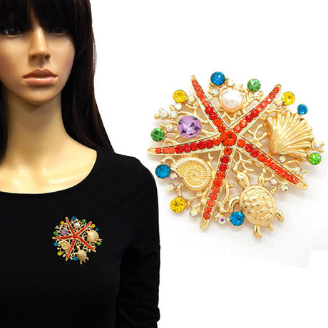 Fashion Ocean Inspired Statement Brooch #YM2242 - Multiple Colors (PC)