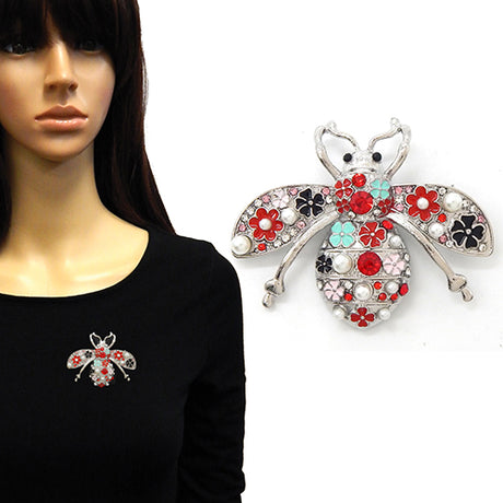 Fashion Rhinestone Bee Brooch #YM2249 - Multiple Colors (PC)