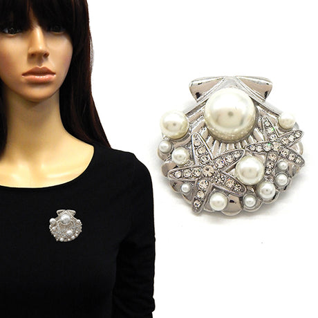 Fashion Clam Shell Brooch #YM2251 - Multiple Colors (PC)