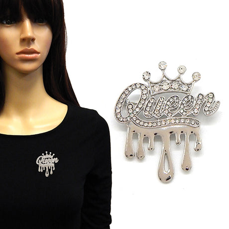 Fashion Stone "Queen" Brooch #YM2253 - Multiple Colors (PC)