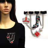 Fashion Dangle Charm High-Heel Stone Brooch #YM2259 - Multiple Colors (PC)