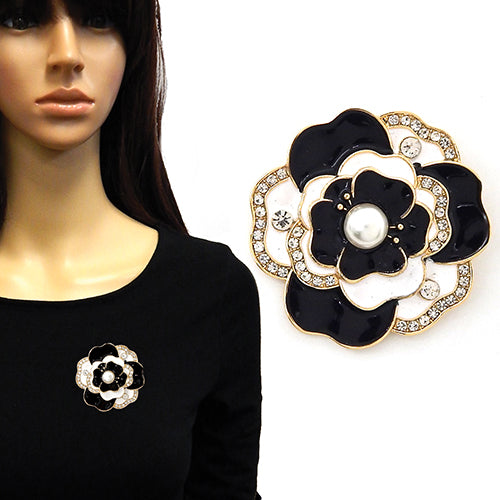 Fashion Rhinestone Flower Brooch #YM2260 - Multiple Colors (PC)