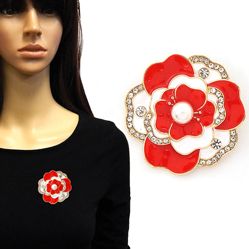 Fashion Rhinestone Flower Brooch #YM2260 - Multiple Colors (PC)
