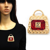 Fashion Handbag Stone Brooch #YM2261 - Multiple Colors (PC)
