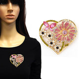 Fashion Heart Shaped Brooch W/Flowers and Butterfly #YM2262 - Multiple Colors (PC)