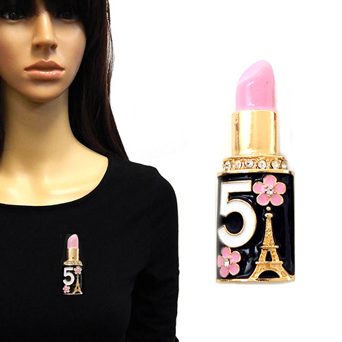 Fashion No.5 Lipstick Brooch #YM2265 - Multiple Colors (PC)