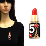 Fashion No.5 Lipstick Brooch #YM2265 - Multiple Colors (PC)