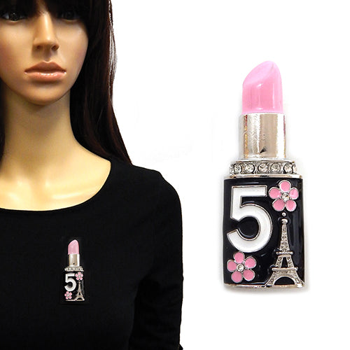 Fashion No.5 Lipstick Brooch #YM2265 - Multiple Colors (PC)