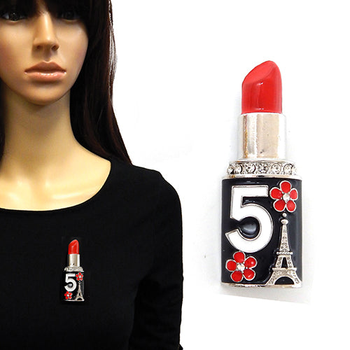 Fashion No.5 Lipstick Brooch #YM2265 - Multiple Colors (PC)