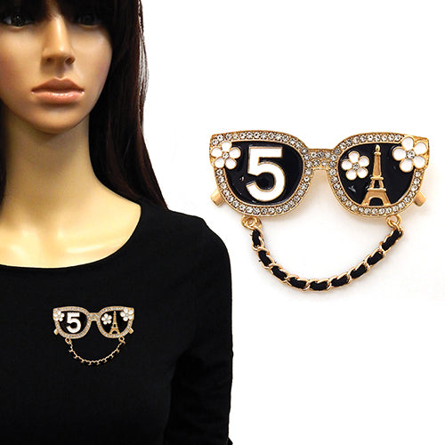 Fashion No.5 Sunglasses W/Flowers Brooch #YM2266 - Multiple Colors (PC)