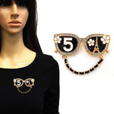 Fashion No.5 Sunglasses W/Flowers Brooch #YM2266 - Multiple Colors (PC)