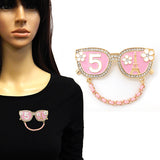 Fashion No.5 Sunglasses W/Flowers Brooch #YM2266 - Multiple Colors (PC)