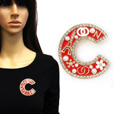 Fashion "C' Shaped Brooch W/Pearls #YM2269 - Multiple Colors (PC)