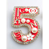 Fashion No.5 Brooch W/Pearls #YM2270 - Multiple Colors (PC)