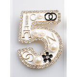 Fashion No.5 Brooch W/Pearls #YM2270 - Multiple Colors (PC)