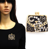 Fashion Handbag Brooch W/Rhinestones Accents #YM2274 - Multiple Colors (PC)