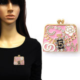 Fashion Handbag Brooch W/Rhinestones Accents #YM2274 - Multiple Colors (PC)