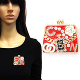 Fashion Handbag Brooch W/Rhinestones Accents #YM2274 - Multiple Colors (PC)