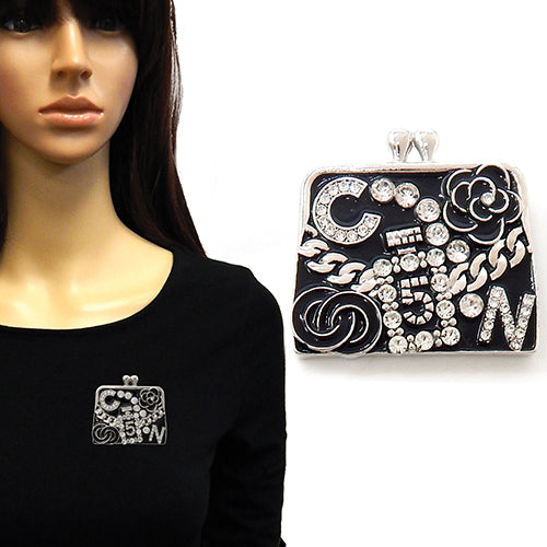 Fashion Handbag Brooch W/Rhinestones Accents #YM2274 - Multiple Colors (PC)