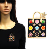 Fashion Floral Handbag Brooch #YM2277 - Multiple Colors (PC)
