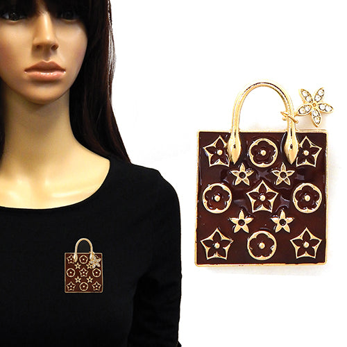 Fashion Floral Handbag Brooch #YM2277 - Multiple Colors (PC)