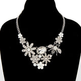 Fashion Floral Bee Statement Necklace #YN3758 - Multiple Colors (PC)