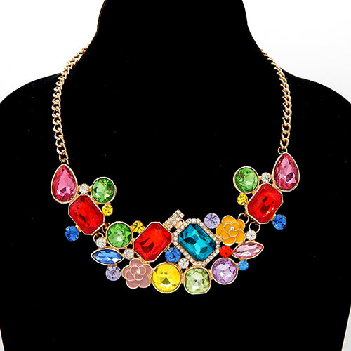 Fashion Stone Chain Necklace #YN3759 - Multiple Colors (PC)