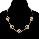 Fashion Clover Stone Chain Necklace #YN3761 - Multiple Colors (PC)