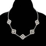 Fashion Clover Stone Chain Necklace #YN3761 - Multiple Colors (PC)