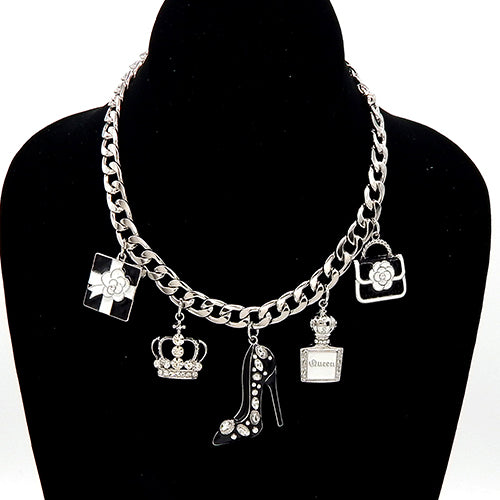Fashion Dangling Charm Chain Necklace #YN3765 - Multiple Colors (PC)