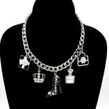 Fashion Dangling Charm Chain Necklace #YN3765 - Multiple Colors (PC)