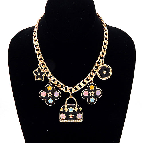 Fashion Handbag Charm Chain Necklace #YN3766 - Multiple Colors (PC)