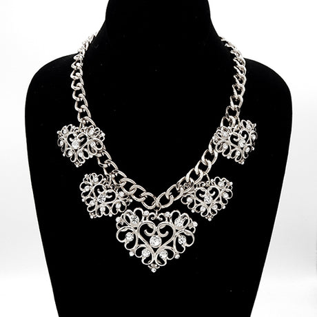 Fashion Filigree Heart Chain Necklace #YN8099 - Multiple Colors (PC)