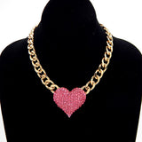 Fashion Rhinestone Heart Necklace #YN9091 - Multiple Colors (PC)