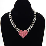 Fashion Rhinestone Heart Necklace #YN9091 - Multiple Colors (PC)