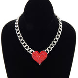 Fashion Rhinestone Heart Necklace #YN9091 - Multiple Colors (PC)