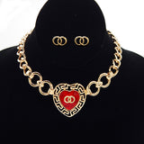 Fashion Heart Necklace Set #YS2626 - Multiple Colors (PC)