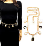 Fashion Pearl Design Chain Belt #YT2073 - Multiple Colors (PC)