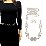 Fashion Crystal "D" Shape Chain Belt #YT2075 - Multiple Colors (PC)