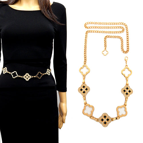 Fashion Clover Stone Chain Belt #YT2081 - Multiple Colors (PC)