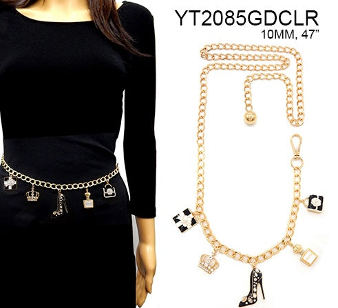 Fashion Dangling Charm Chain Belt #YT2085 - Multiple Colors (PC)