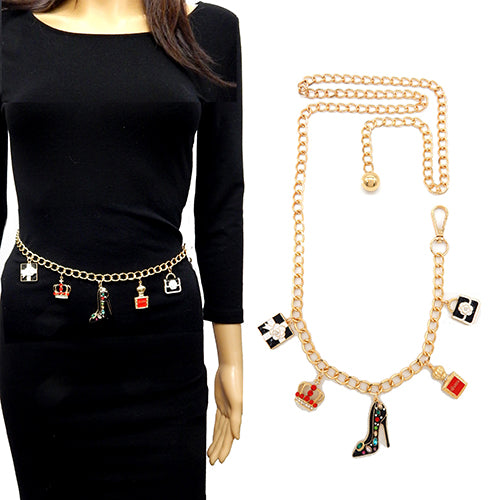 Fashion Dangling Charm Chain Belt #YT2085 - Multiple Colors (PC)
