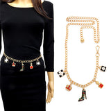 Fashion Dangling Charm Chain Belt #YT2085 - Multiple Colors (PC)