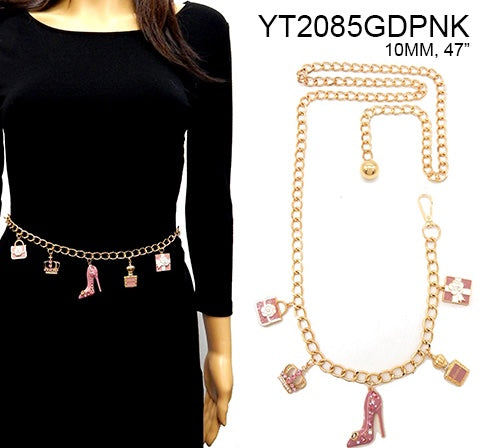 Fashion Dangling Charm Chain Belt #YT2085 - Multiple Colors (PC)