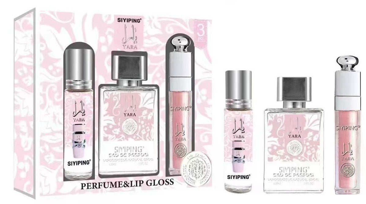 Perfume and Lipgloss Set #Yara Pink (1Pack)
