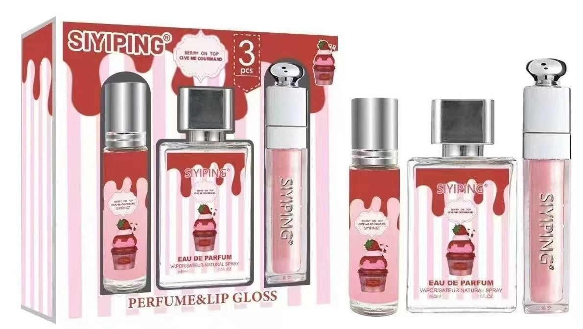 Perfume and Lipgloss Set #Berry On Top (1Pack)