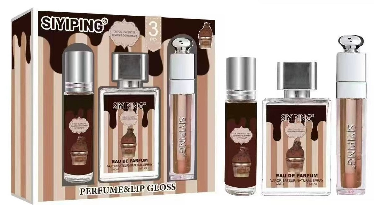 Perfume and Lipgloss Set #Choco Overdose (1Pack)