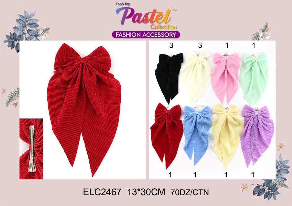 Fashion Long Tail Strand Hairbows #ELC2467 (12PC)